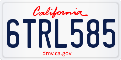 CA license plate 6TRL585