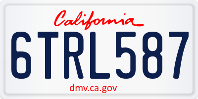 CA license plate 6TRL587