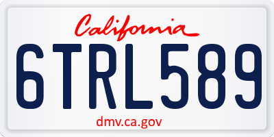 CA license plate 6TRL589