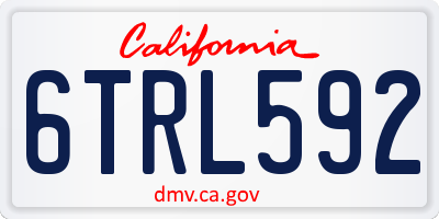 CA license plate 6TRL592