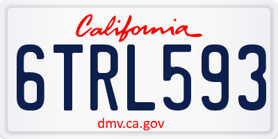 CA license plate 6TRL593