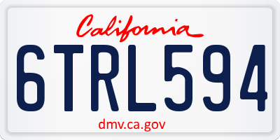 CA license plate 6TRL594