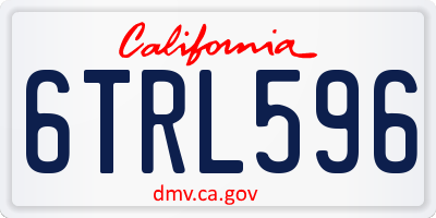 CA license plate 6TRL596