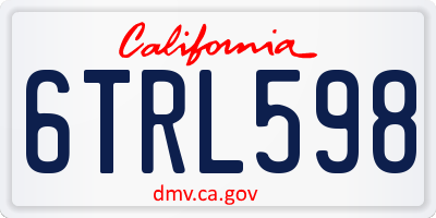 CA license plate 6TRL598