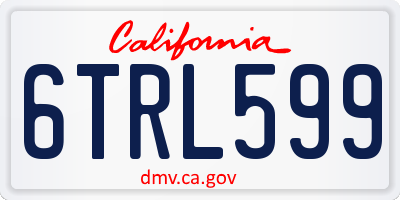 CA license plate 6TRL599