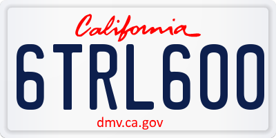 CA license plate 6TRL600