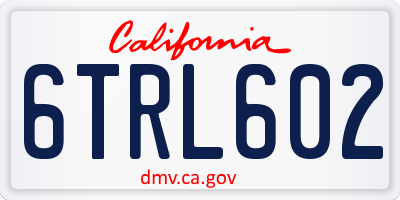 CA license plate 6TRL602