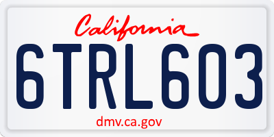 CA license plate 6TRL603