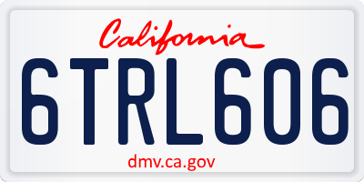 CA license plate 6TRL606