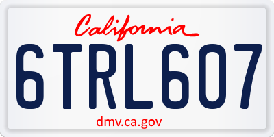 CA license plate 6TRL607