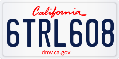 CA license plate 6TRL608