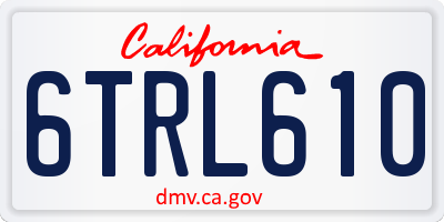 CA license plate 6TRL610