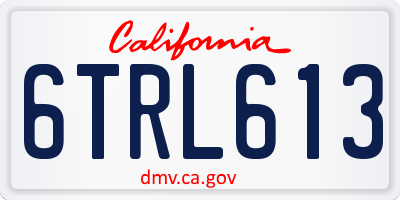 CA license plate 6TRL613