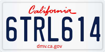 CA license plate 6TRL614