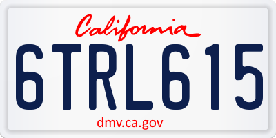 CA license plate 6TRL615