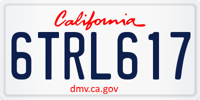 CA license plate 6TRL617