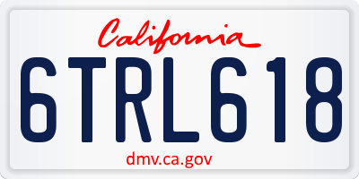 CA license plate 6TRL618