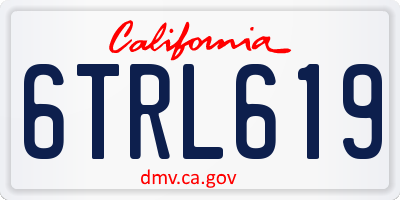 CA license plate 6TRL619