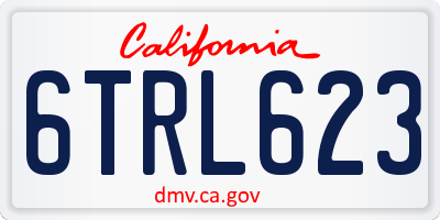 CA license plate 6TRL623