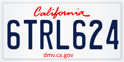 CA license plate 6TRL624