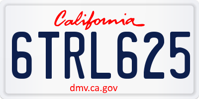 CA license plate 6TRL625