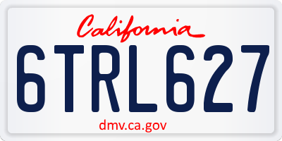 CA license plate 6TRL627