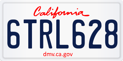 CA license plate 6TRL628