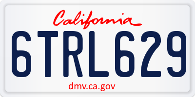 CA license plate 6TRL629