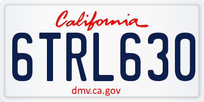 CA license plate 6TRL630