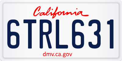 CA license plate 6TRL631