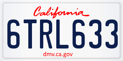 CA license plate 6TRL633