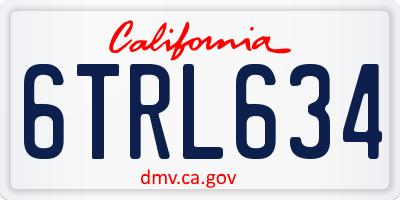CA license plate 6TRL634