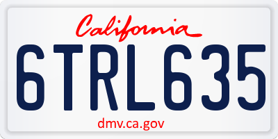 CA license plate 6TRL635