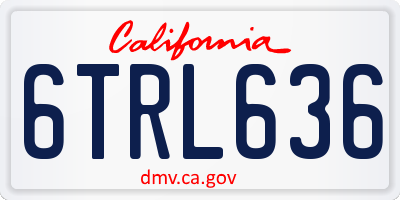 CA license plate 6TRL636