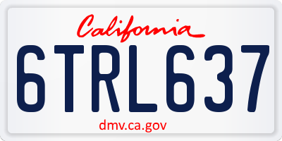 CA license plate 6TRL637