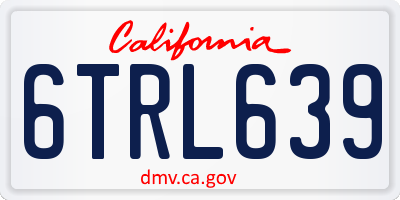 CA license plate 6TRL639