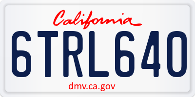 CA license plate 6TRL640