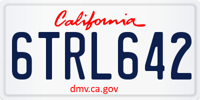 CA license plate 6TRL642