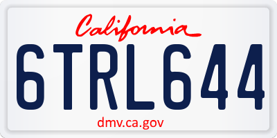 CA license plate 6TRL644
