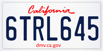 CA license plate 6TRL645