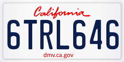 CA license plate 6TRL646