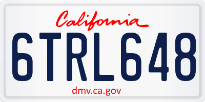 CA license plate 6TRL648