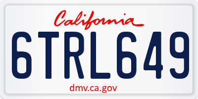 CA license plate 6TRL649