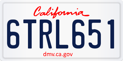 CA license plate 6TRL651