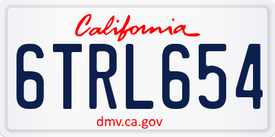 CA license plate 6TRL654