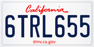 CA license plate 6TRL655