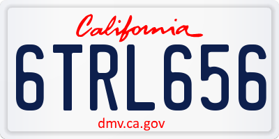 CA license plate 6TRL656