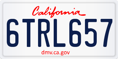 CA license plate 6TRL657