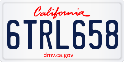 CA license plate 6TRL658