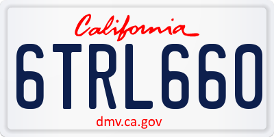 CA license plate 6TRL660